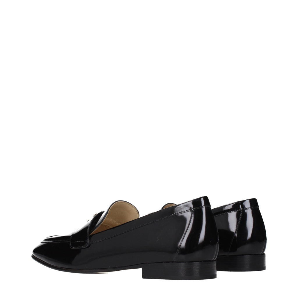 Jimmy Choo Schwarze Leder Loafer zum Hineinschlüpfen