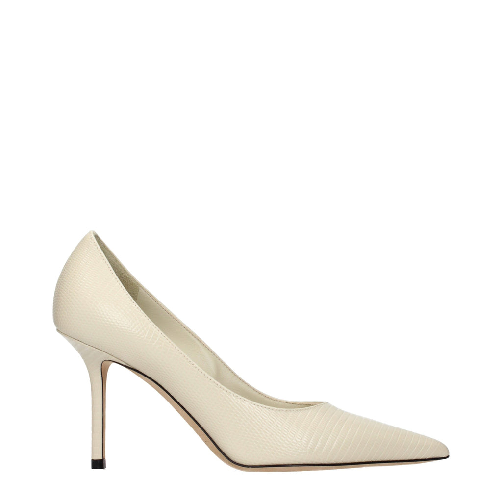 Jimmy Choo Beige Leder Pumps mit hohem Absatz