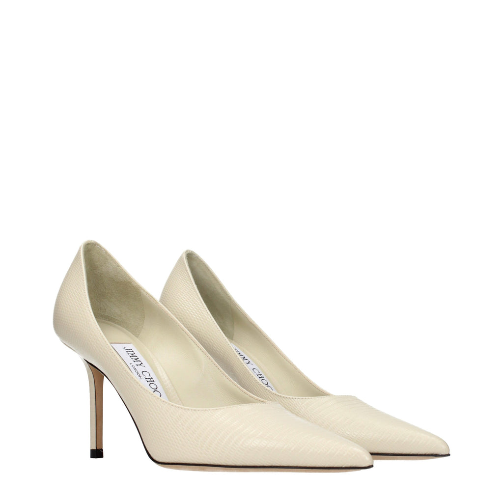 Jimmy Choo Beige Leder Pumps mit hohem Absatz