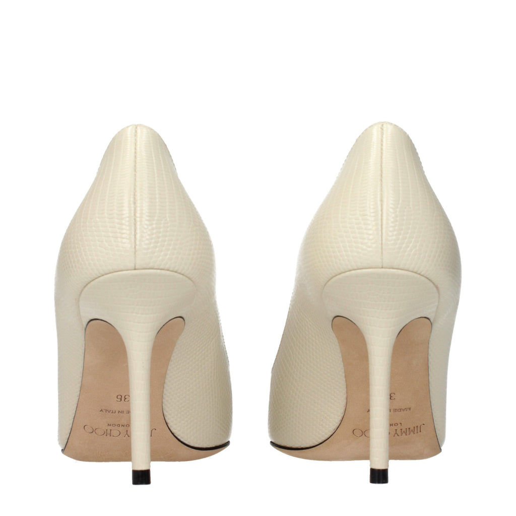 Jimmy Choo Beige Leder Pumps mit hohem Absatz