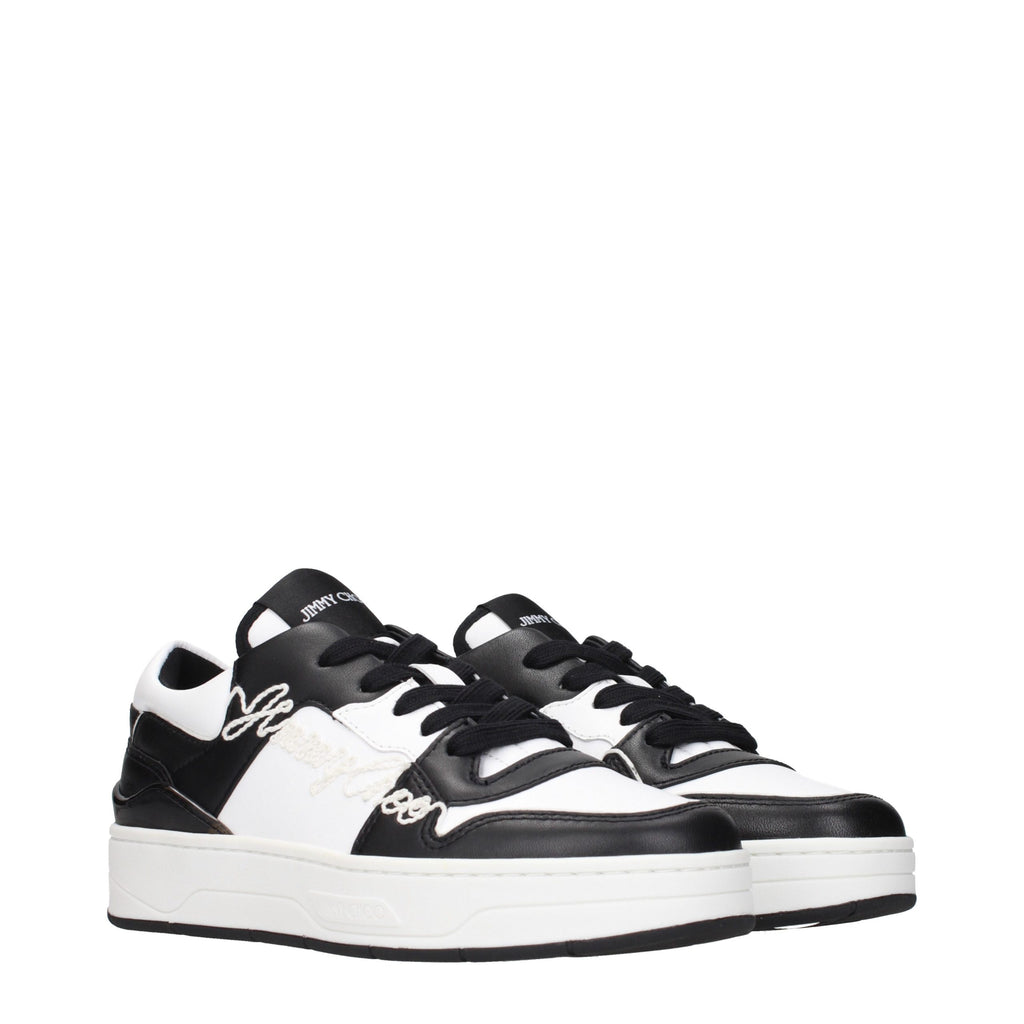 Jimmy Choo Schwarze Leder Low-Top-Sneaker