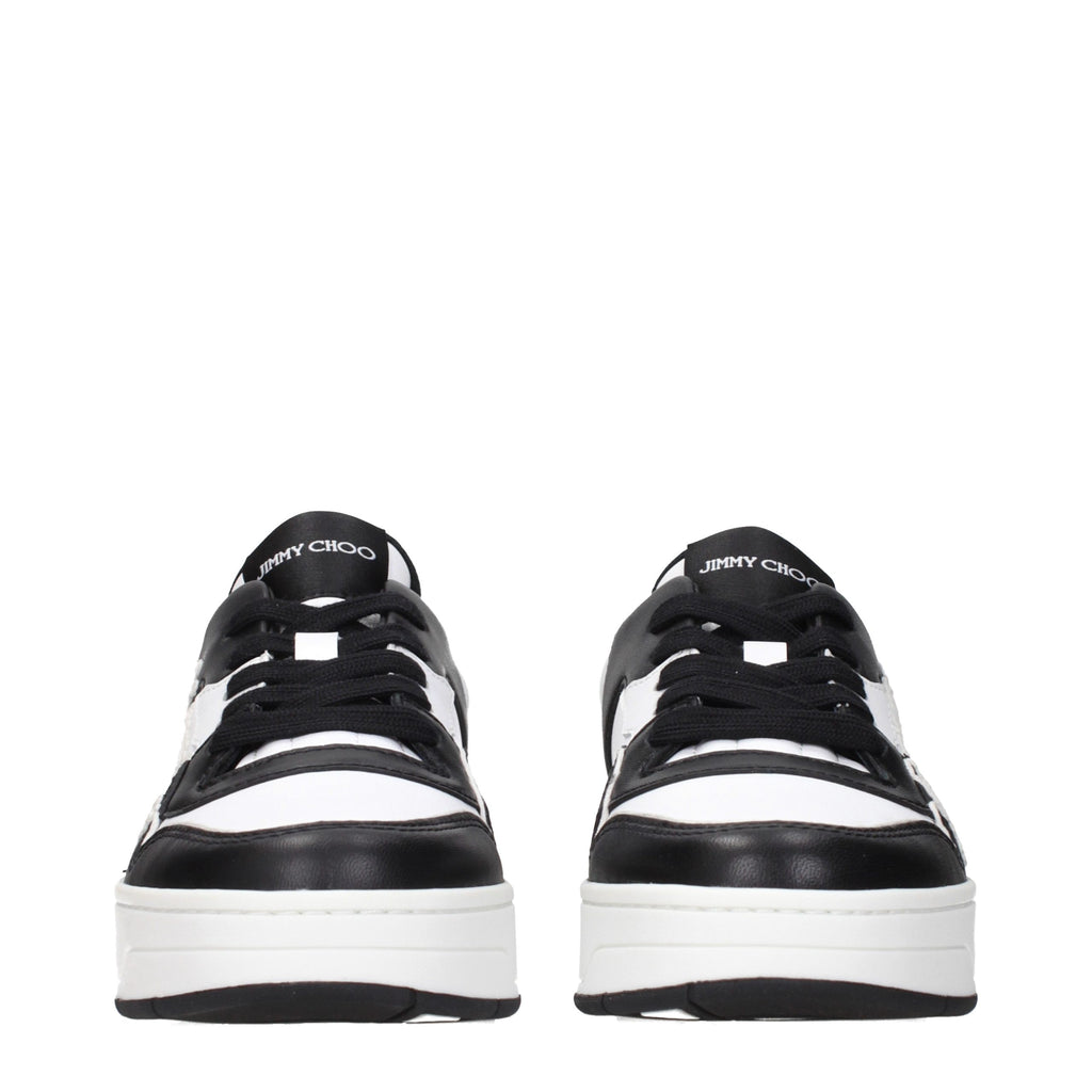 Jimmy Choo Schwarze Leder Low-Top-Sneaker