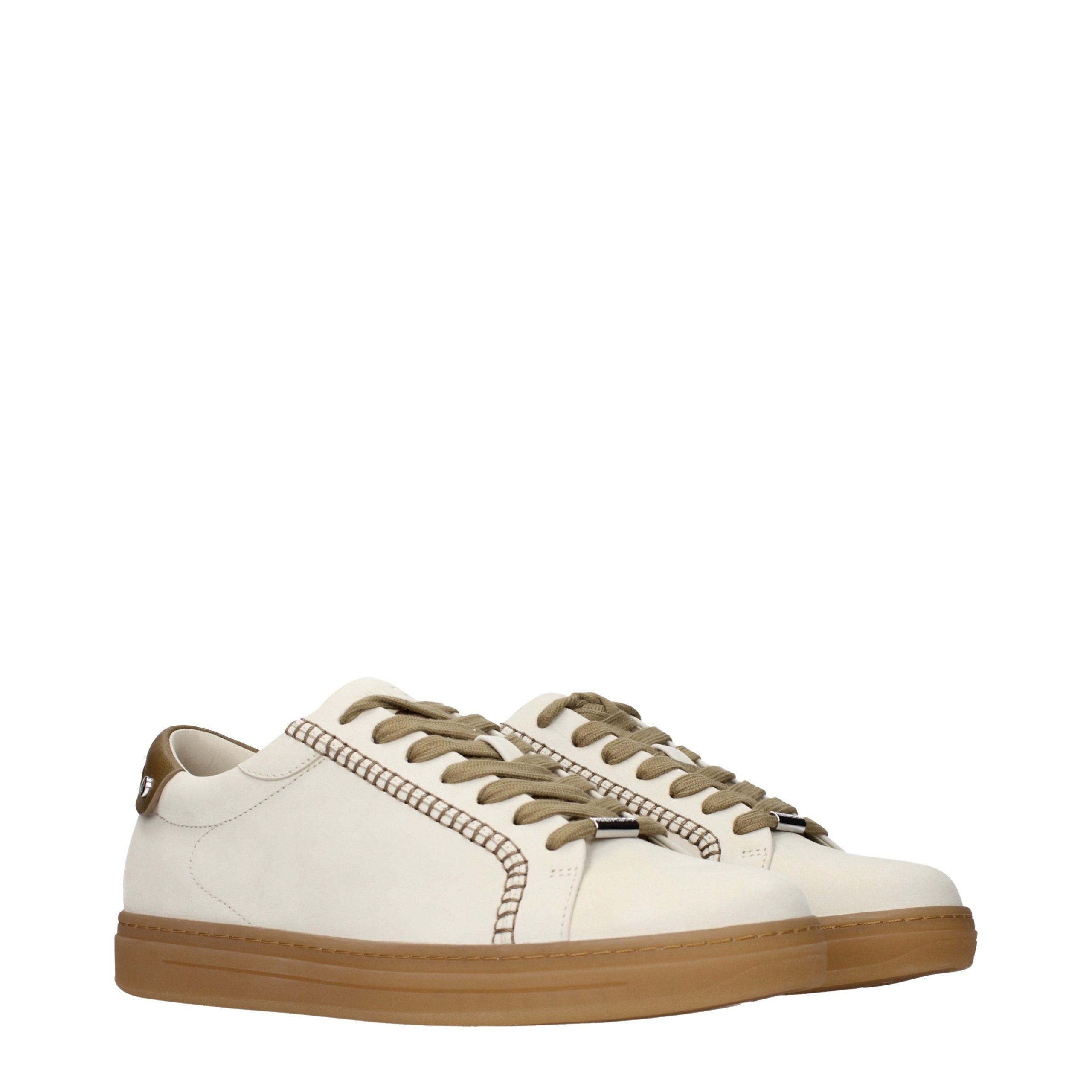 Jimmy Choo Beige Leder Low-Top Sneaker