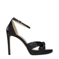 Jimmy Choo Schwarze Leder Plateau-Sandalen
