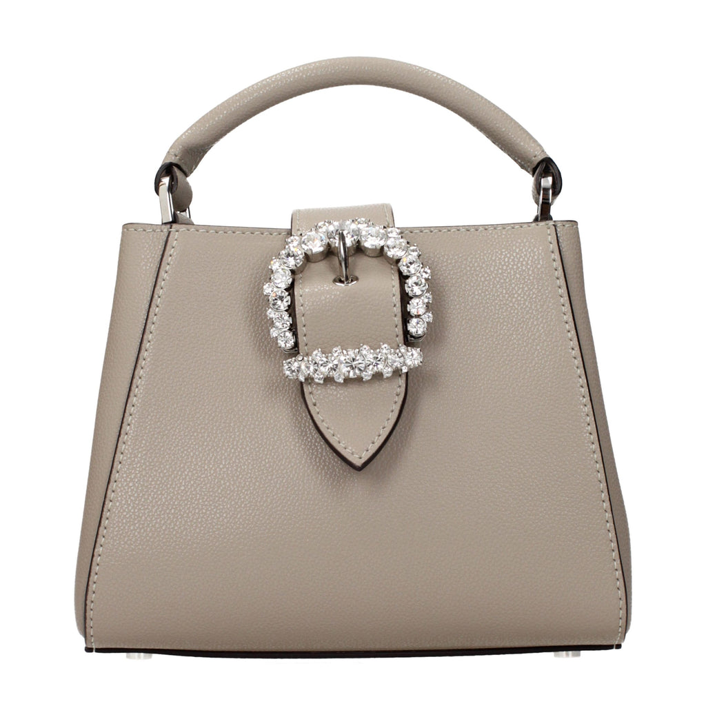 Jimmy Choo Graue Lederhandtasche