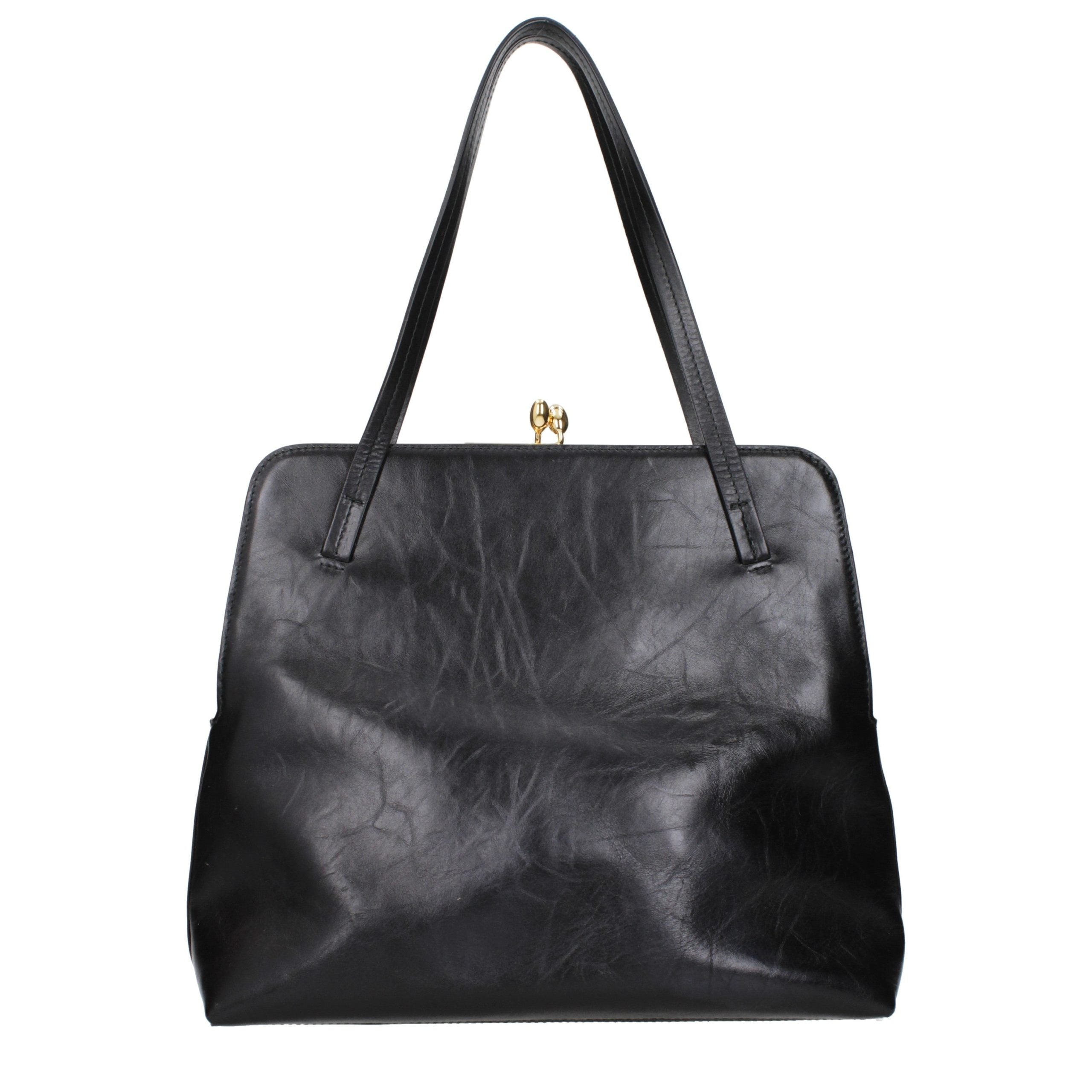 Jil Sander Schwarze Leder Umhängetasche