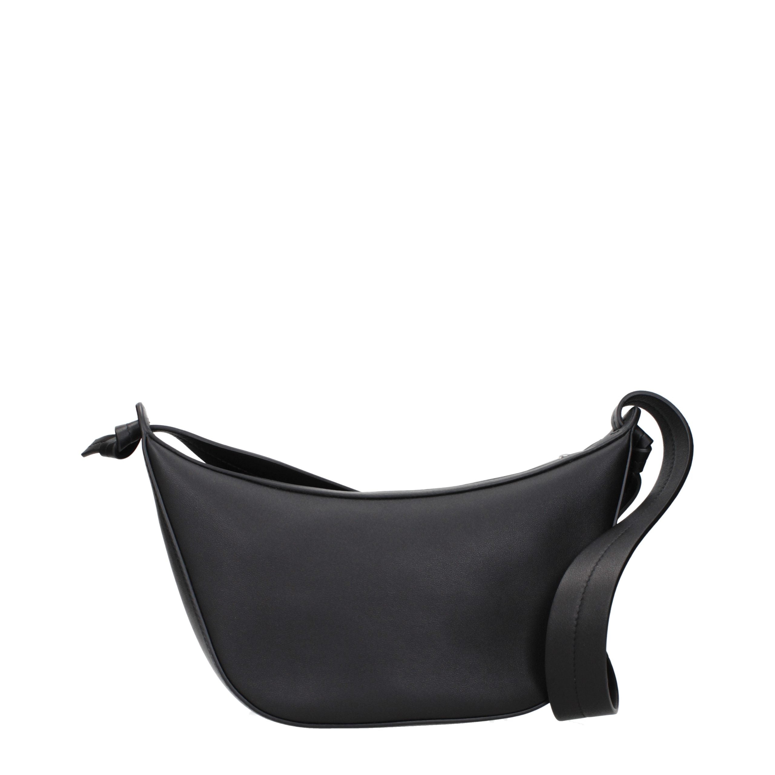 Jil Sander Schwarze Leder Umhängetasche