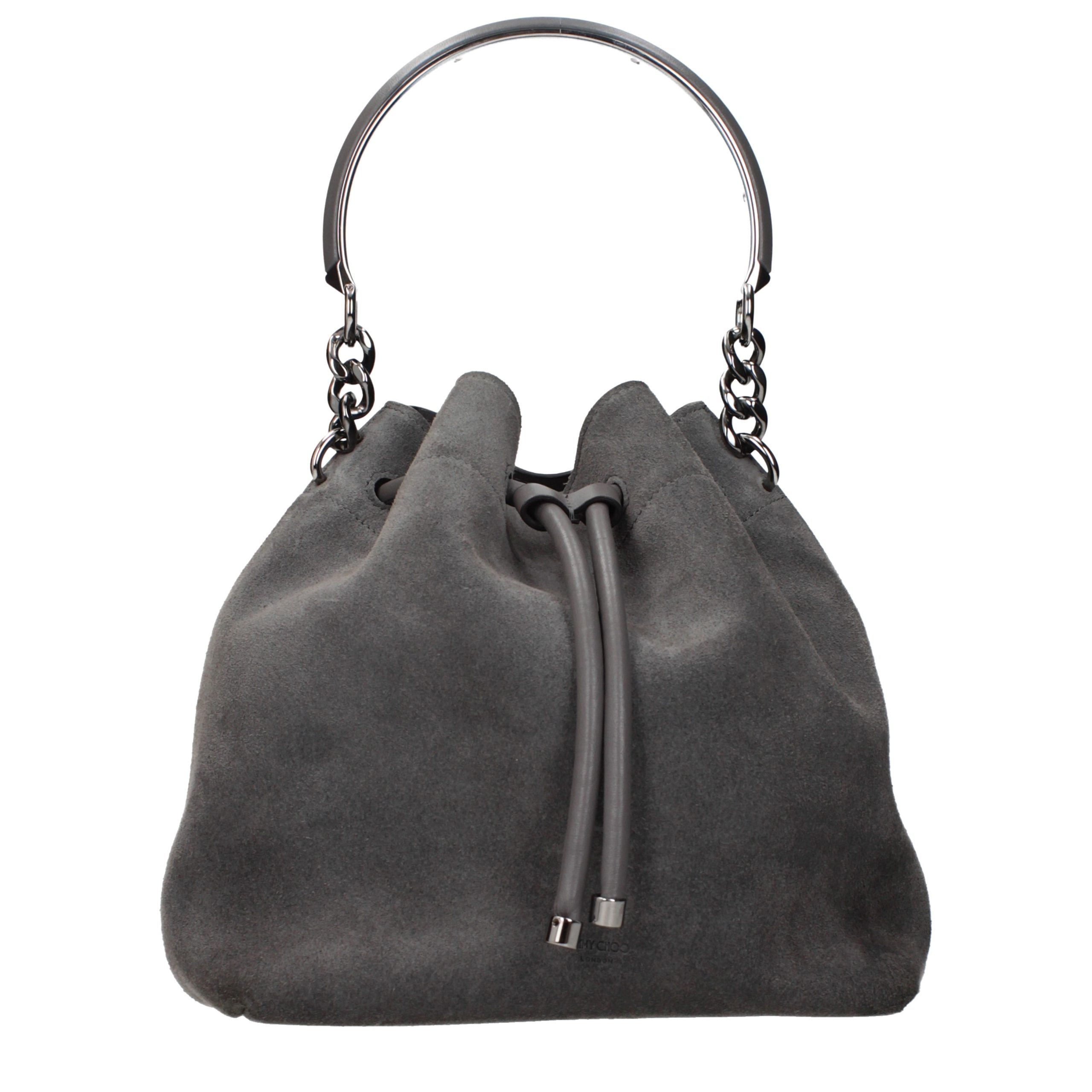 Jimmy Choo Graue Lederhandtasche