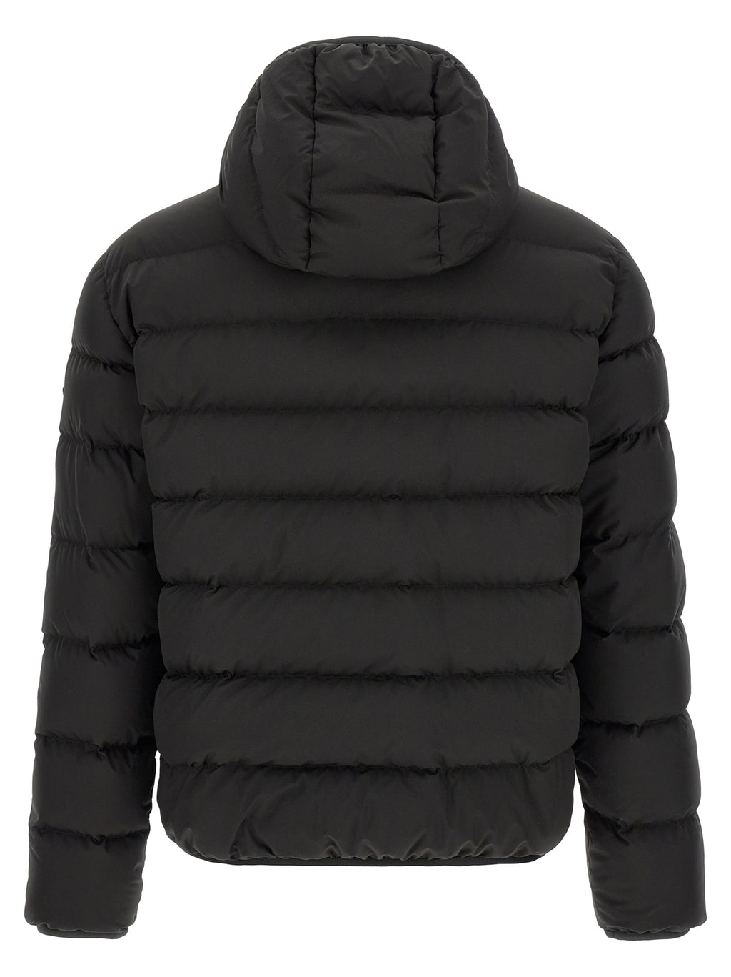 Moncler Schwarze Polyester-Jacke in voller Länge