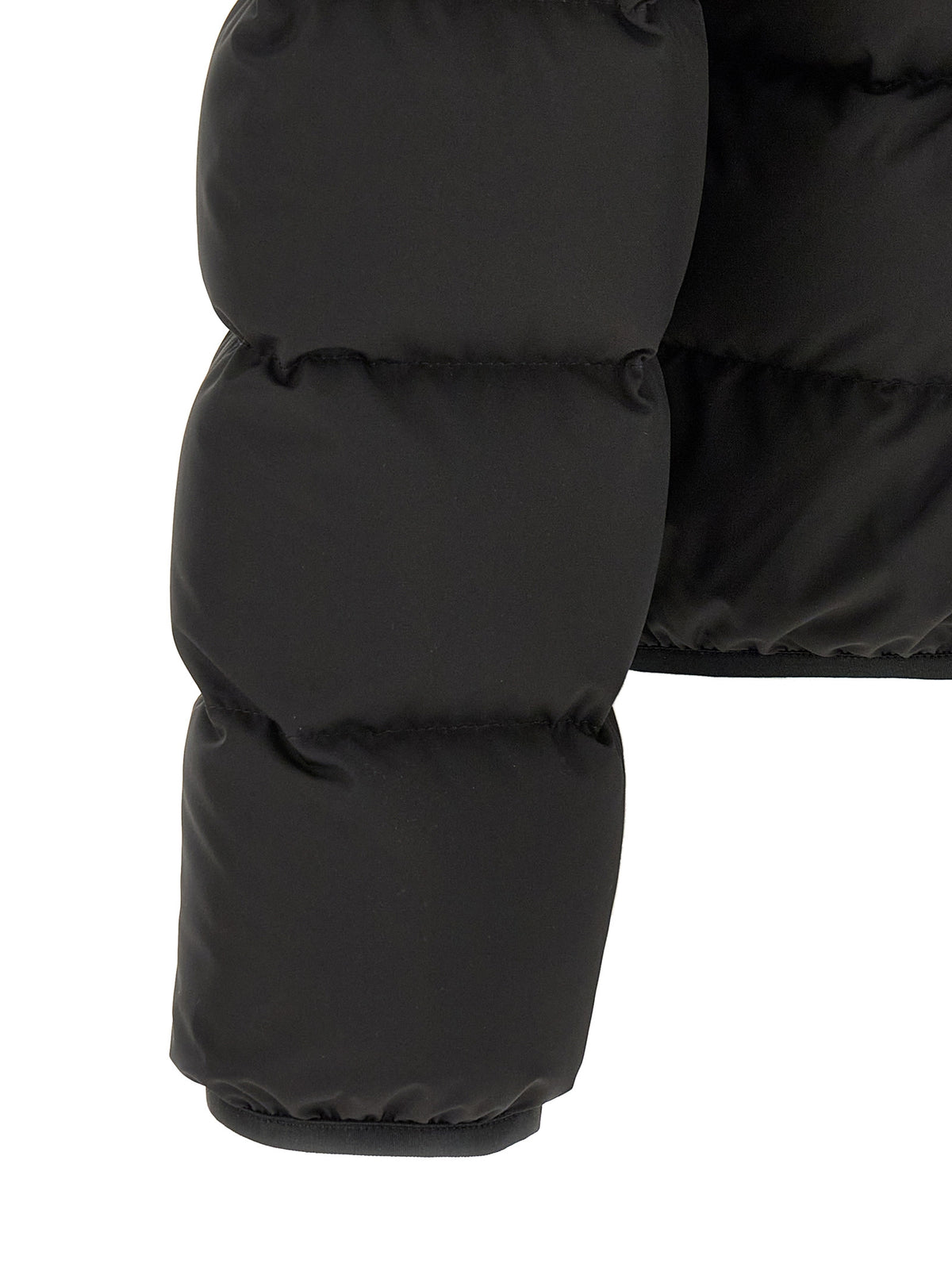 Moncler Schwarze Polyester-Jacke in voller Länge