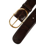 Dolce & Gabbana Brauner Pythonledergürtel mit goldener Metallschnalle