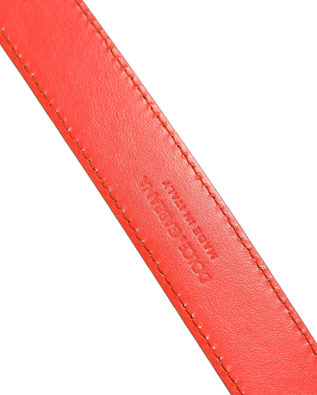 Dolce & Gabbana Roter Ledergürtel mit silberner Metallschnalle Cintura
