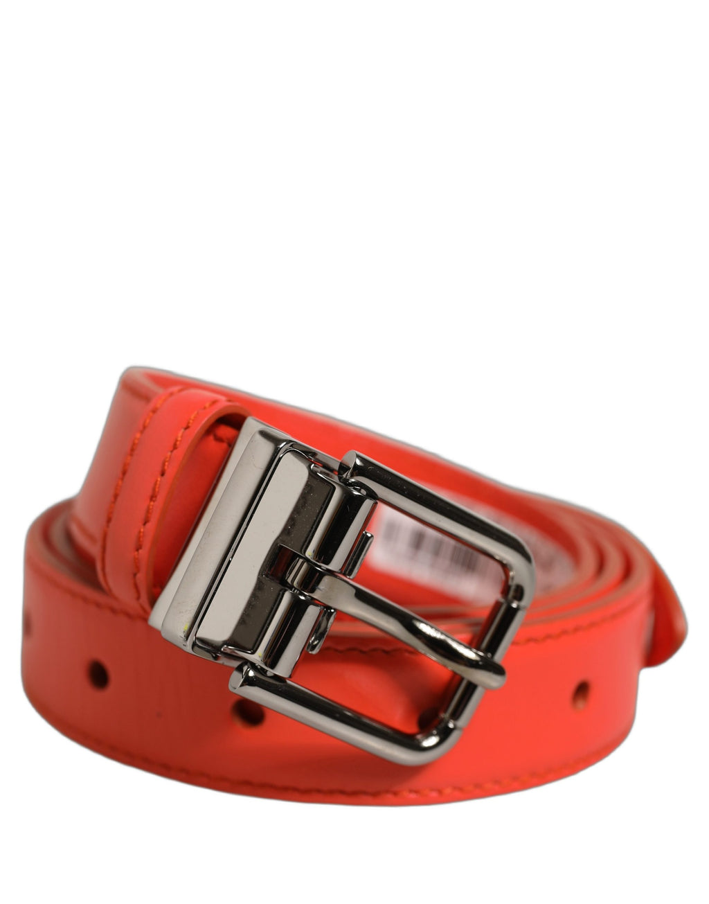 Dolce & Gabbana Roter Ledergürtel mit silberner Metallschnalle Cintura