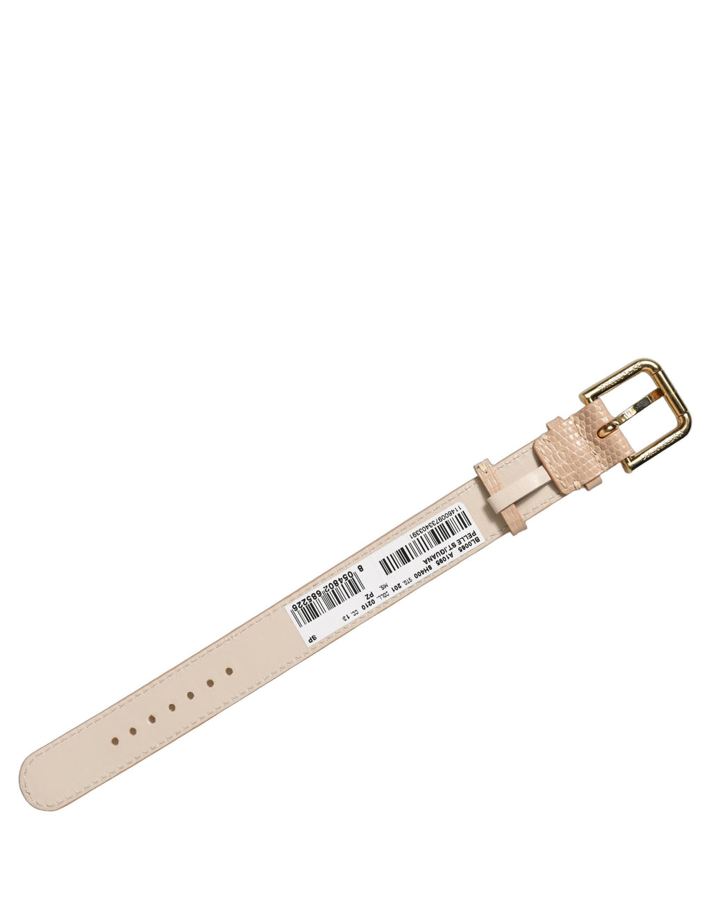 Dolce & Gabbana Beige Armband aus strukturiertem Leder mit goldener Schnalle