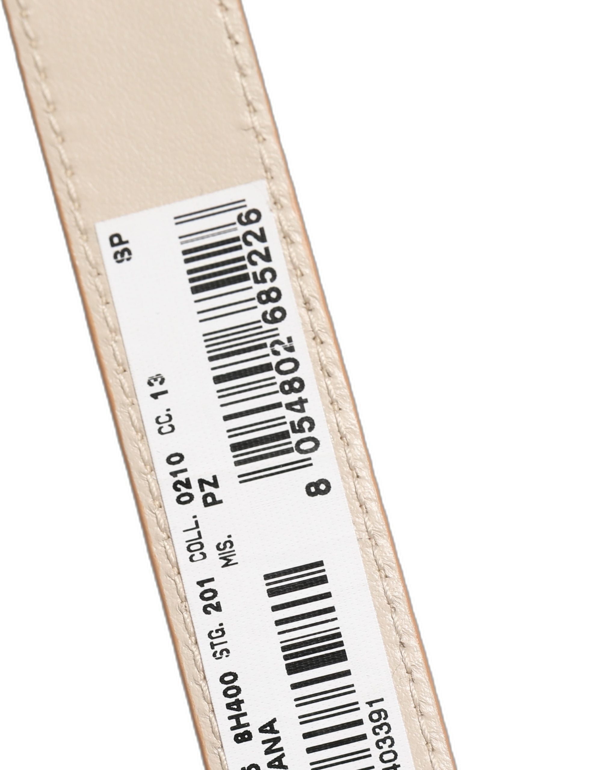 Dolce & Gabbana Beige Armband aus strukturiertem Leder mit goldener Schnalle