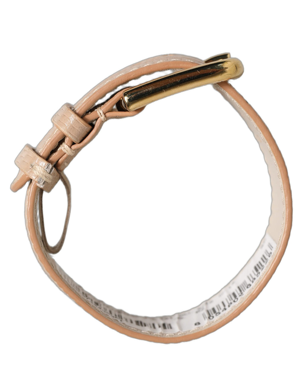 Dolce & Gabbana Beige Armband aus strukturiertem Leder mit goldener Schnalle