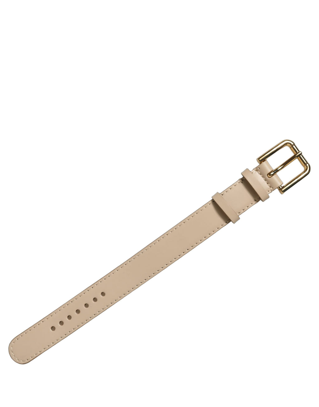 Dolce & Gabbana Armband aus beigem Kalbsleder mit goldener Schnalle