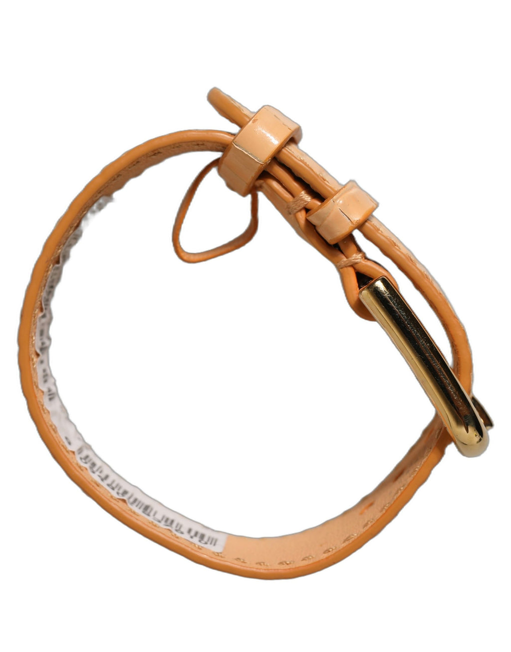 Dolce & Gabbana Beige Leder-Armband mit Gold-Schnalle und Prägung