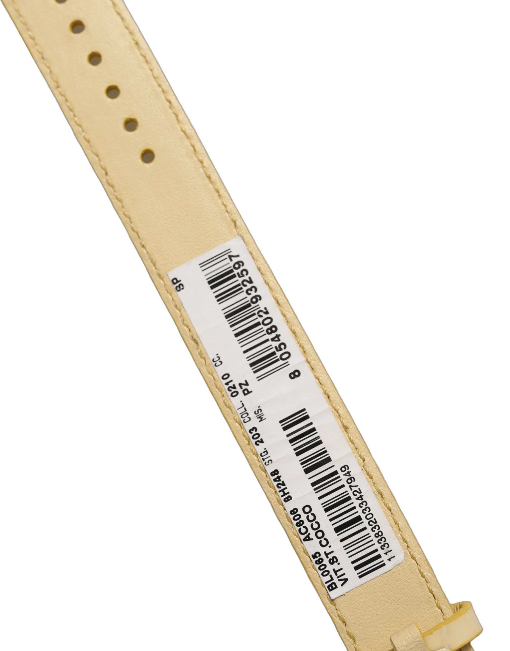 Dolce & Gabbana Beige Leder-Armband mit Goldschließe und Prägung