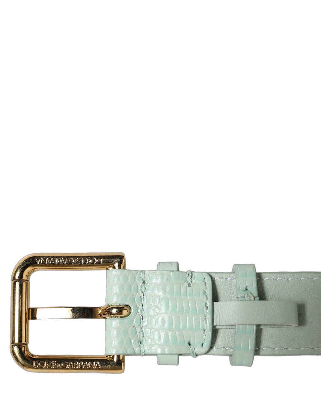 Dolce & Gabbana Armband aus grünem Leder mit goldener Schnalle