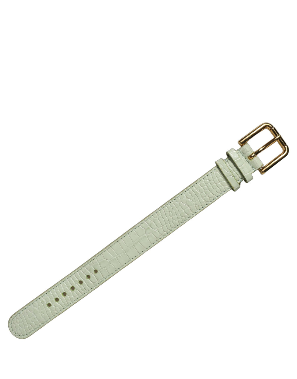 Dolce & Gabbana Armband aus grünem Leder mit Prägung und Goldschnalle