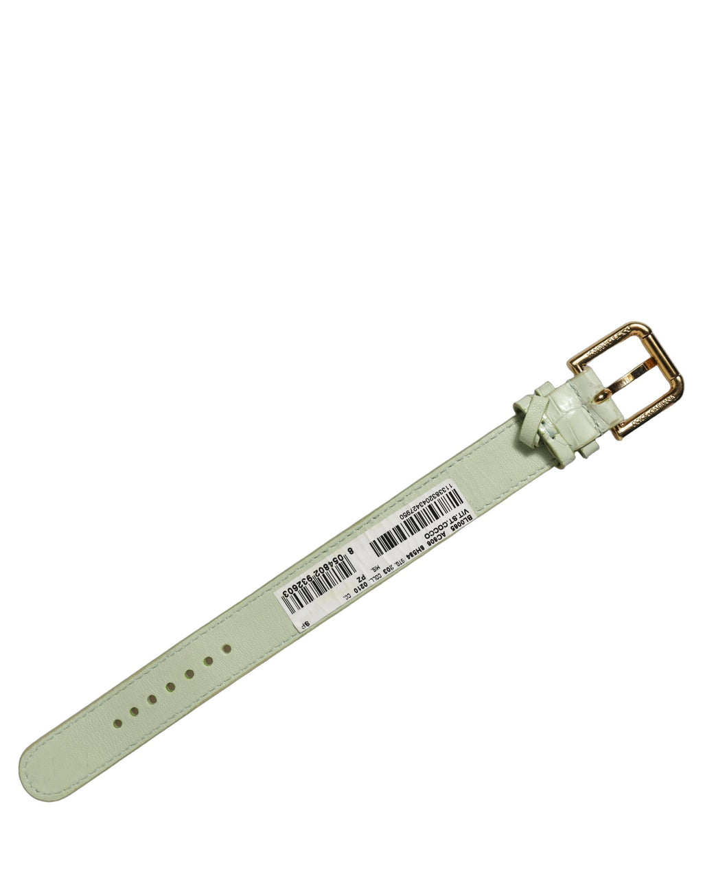 Dolce & Gabbana Armband aus grünem Leder mit Prägung und Goldschnalle
