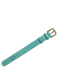 Dolce & Gabbana Armband aus blauem Leder mit Prägung und goldener Schnalle