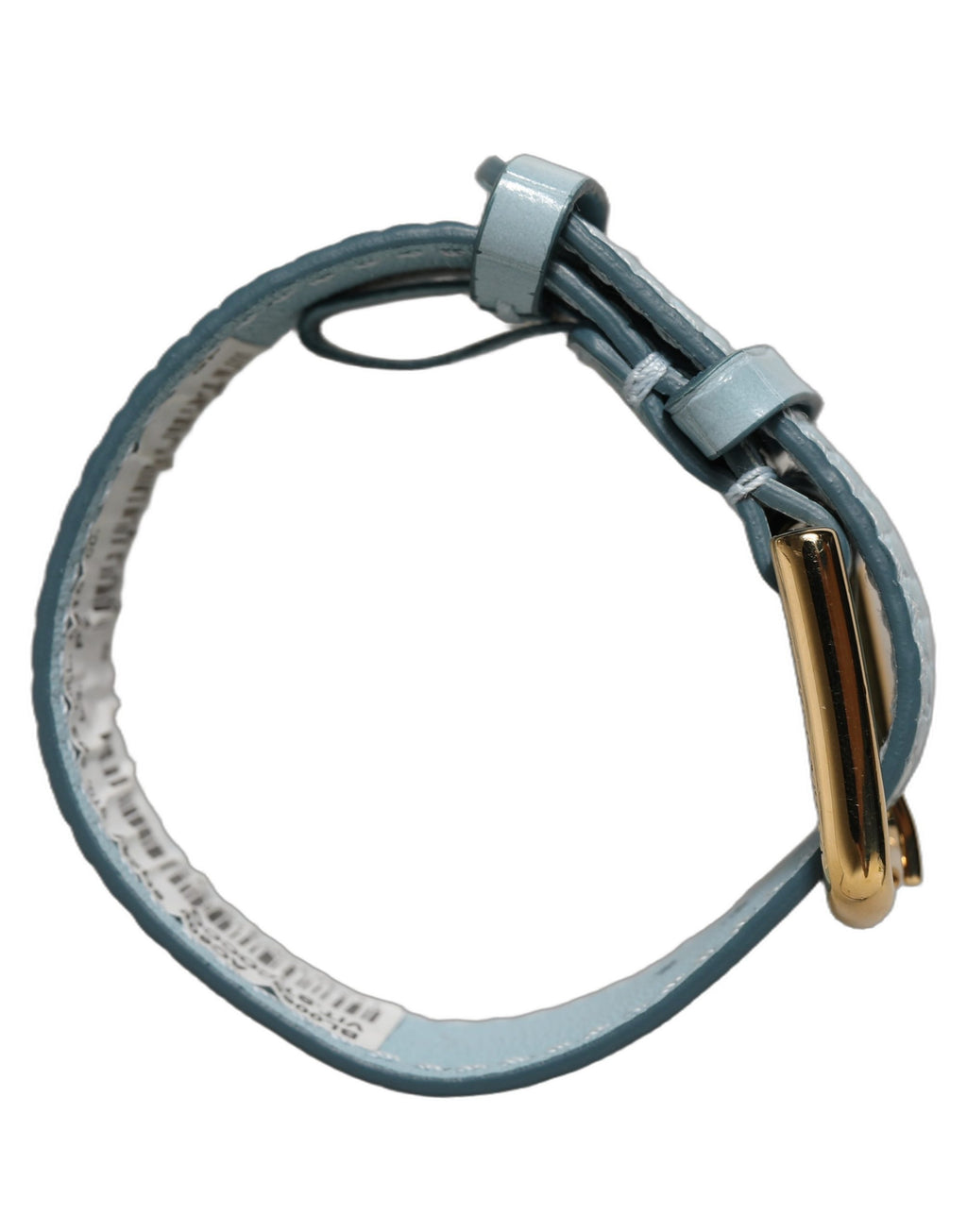 Dolce & Gabbana Armband aus blauem Leder mit Prägung und goldener Schnalle