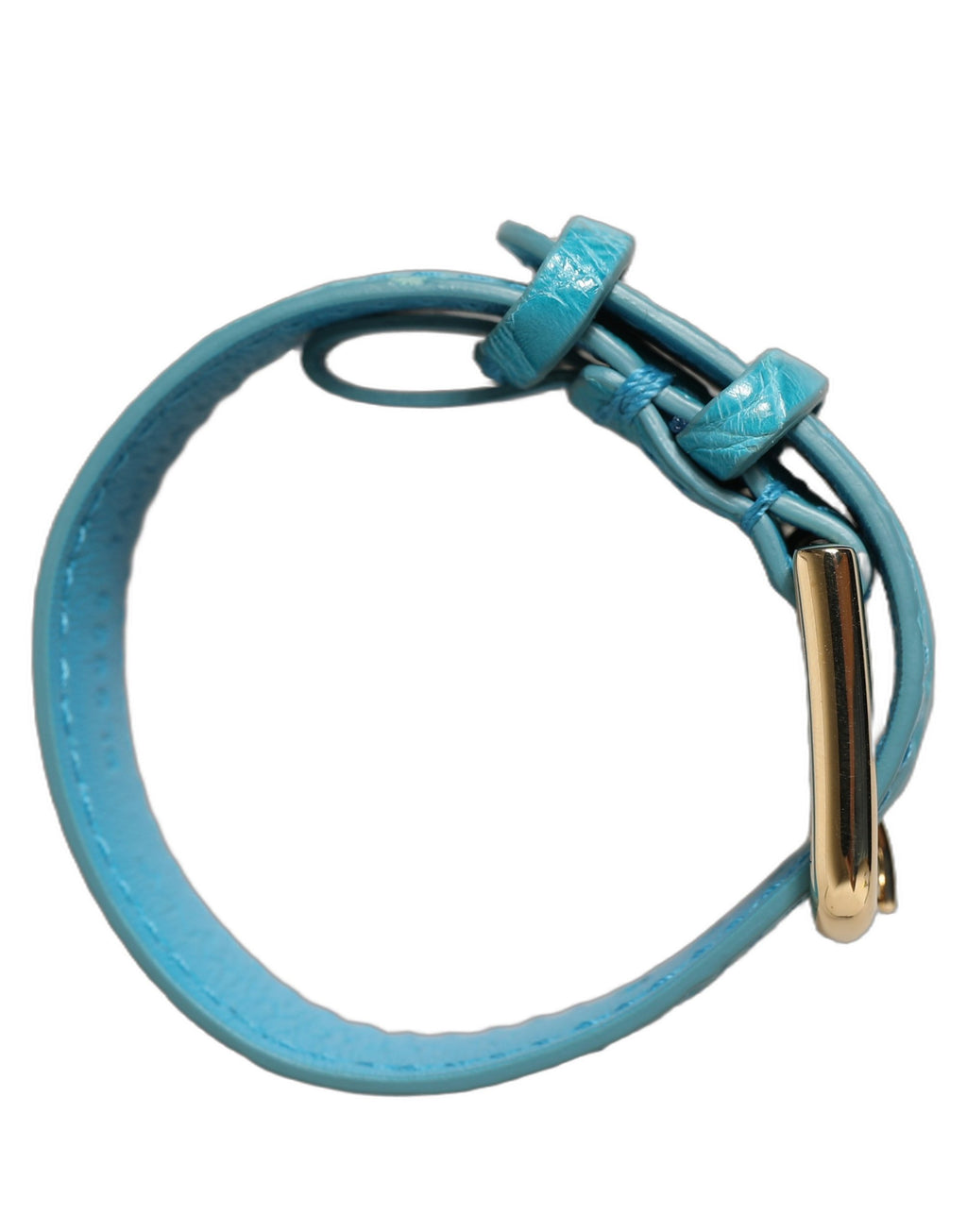 Dolce & Gabbana Armband aus türkisfarbenem Krokodilleder mit goldener Schnalle
