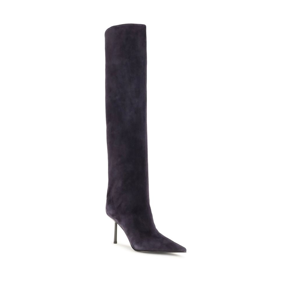 LE SILLA Over-the-Knee-Stiefel aus blauem Kalbsleder Bos Taurus