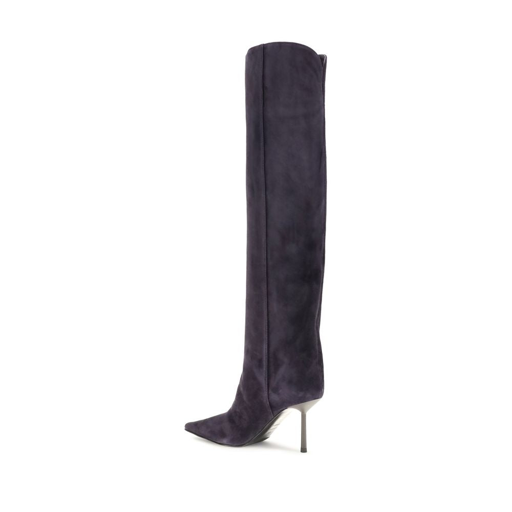 LE SILLA Over-the-Knee-Stiefel aus blauem Kalbsleder Bos Taurus