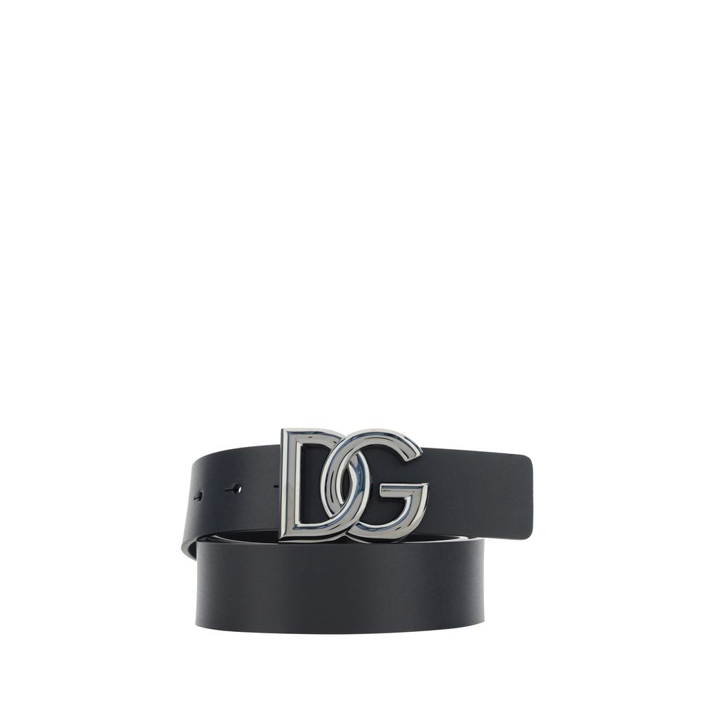 Dolce & Gabbana Schwarzer Kalbsleder Bos Taurus Regular Gürtel