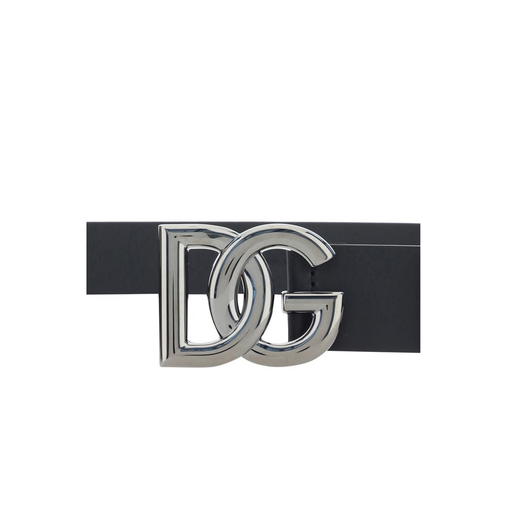 Dolce & Gabbana Schwarzer Kalbsleder Bos Taurus Regular Gürtel