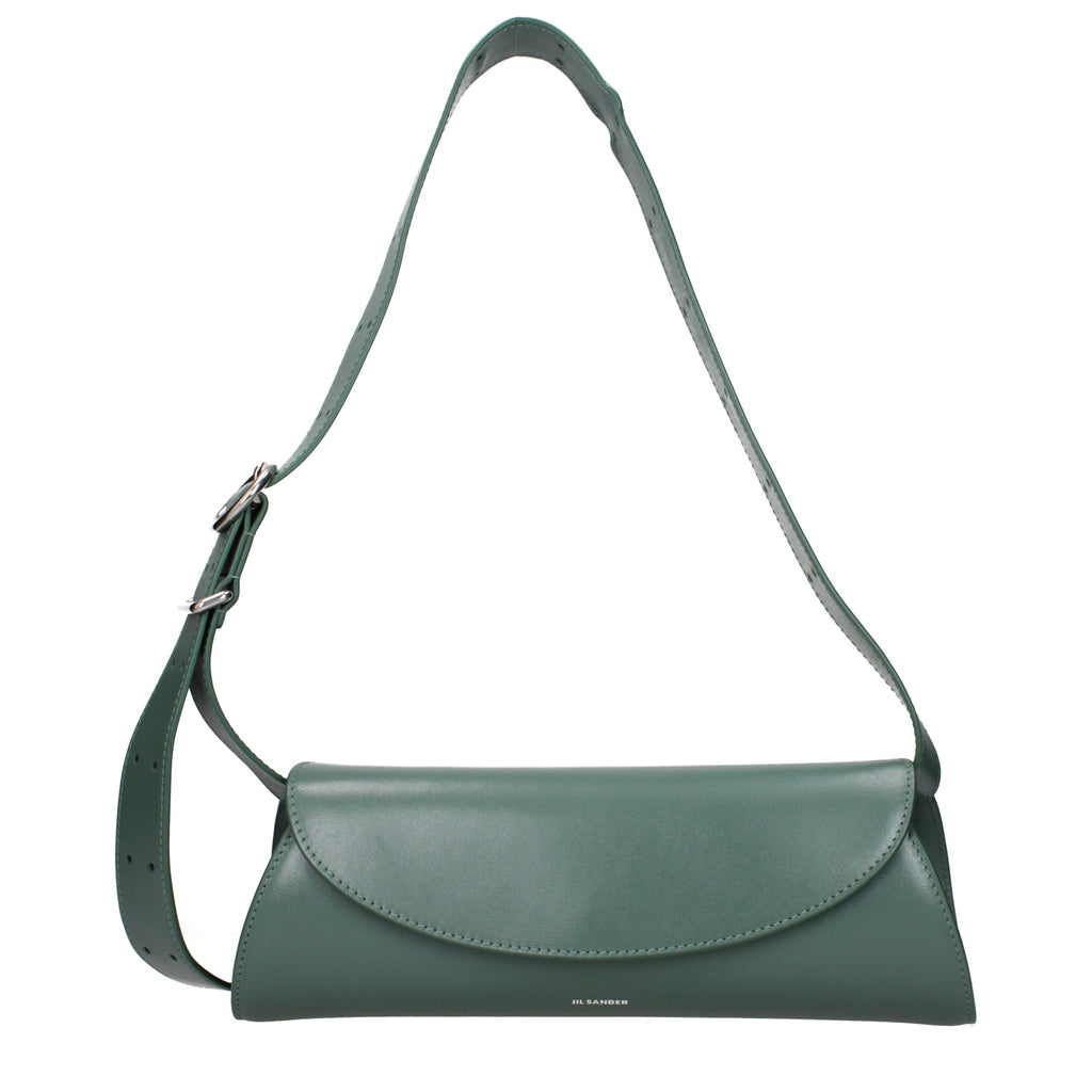 Jil Sander Grüne Leder Crossbody Tasche