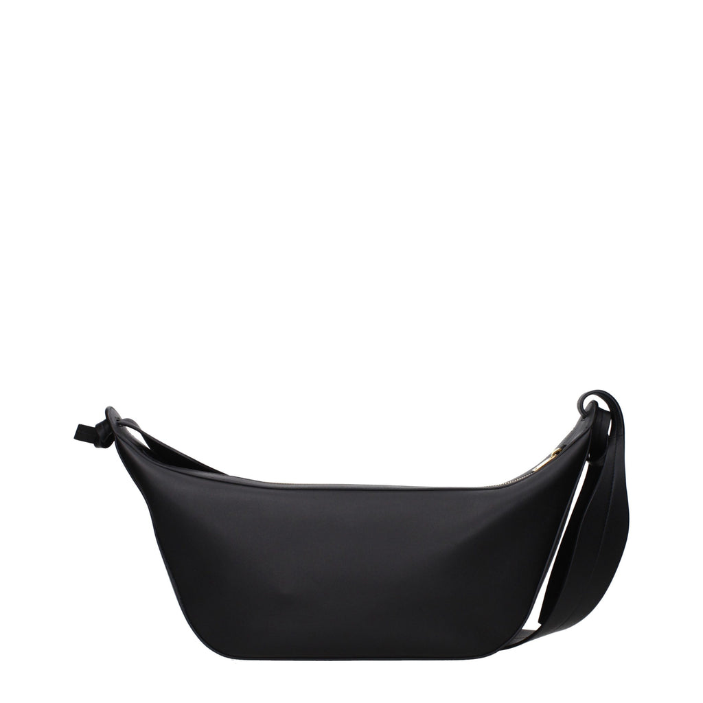 Jil Sander Schwarze Leder Umhängetasche
