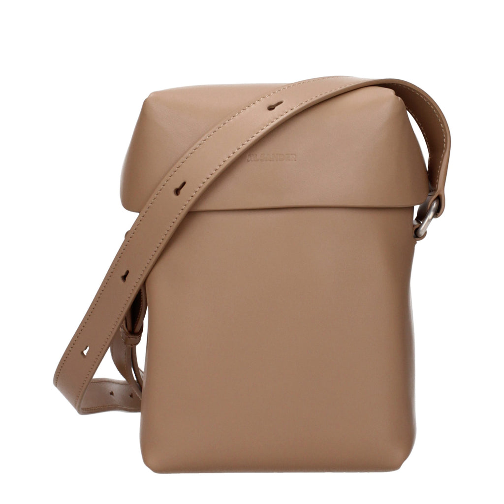 Jil Sander Braune Leder Umhängetasche
