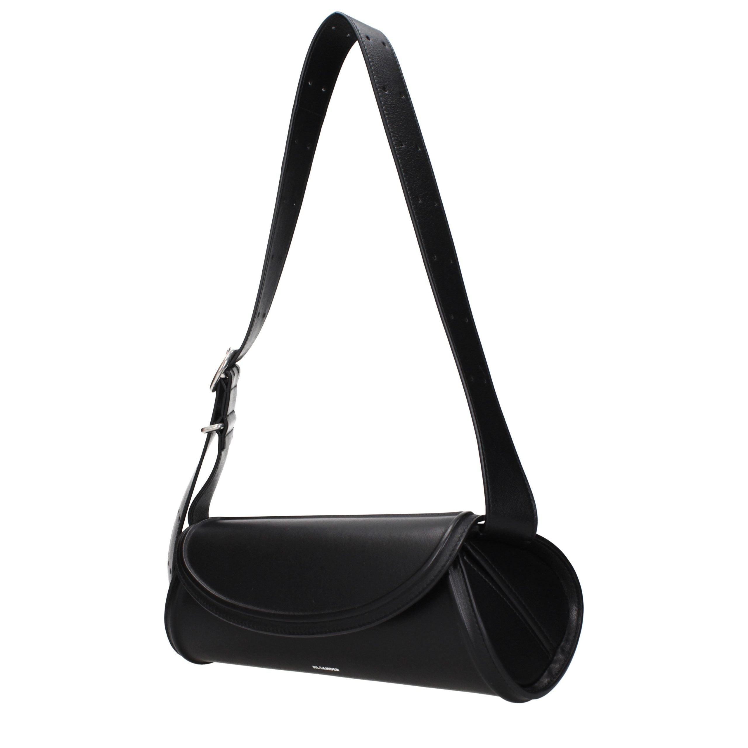 Jil Sander Schwarze Leder Umhängetasche