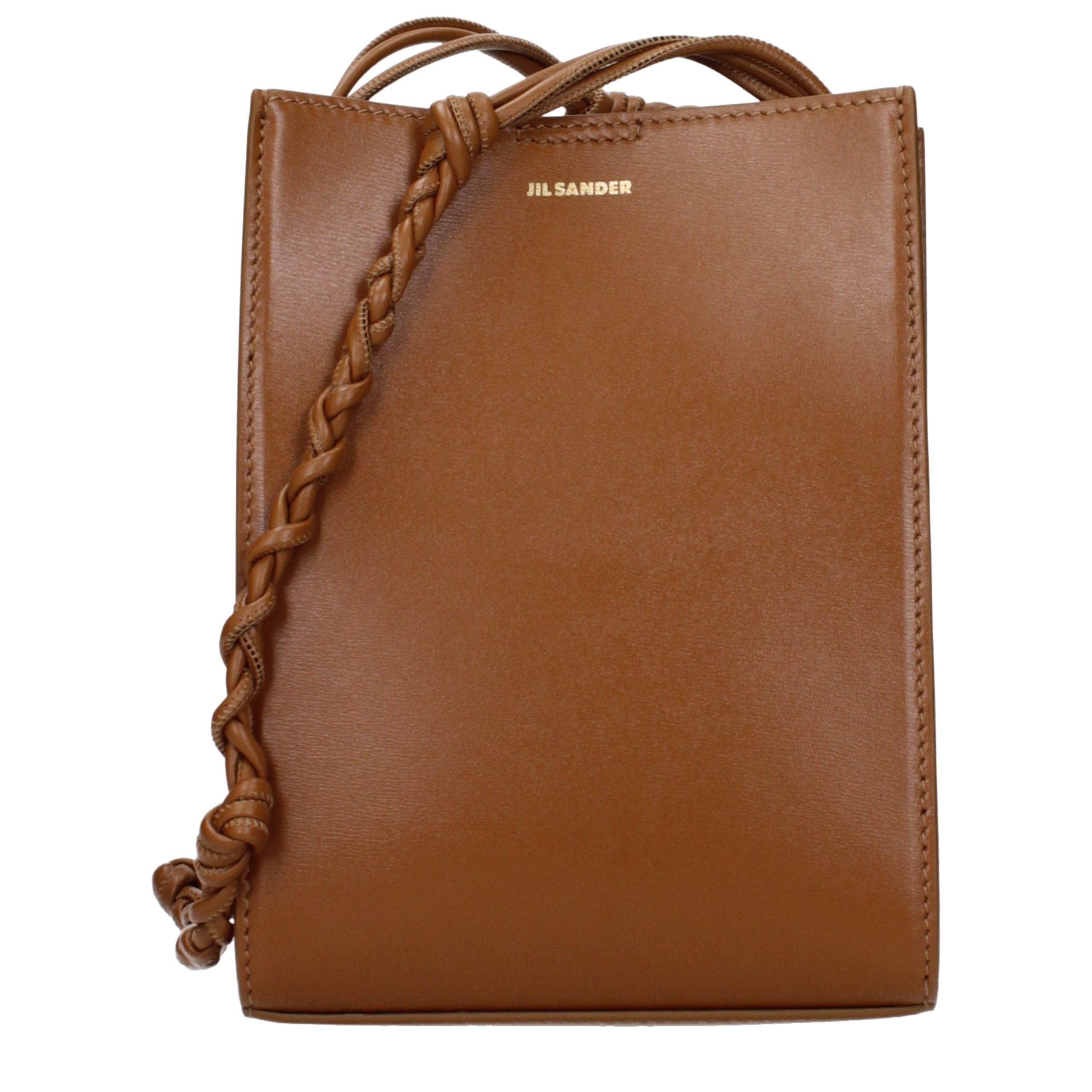 Jil Sander Braune Leder Umhängetasche