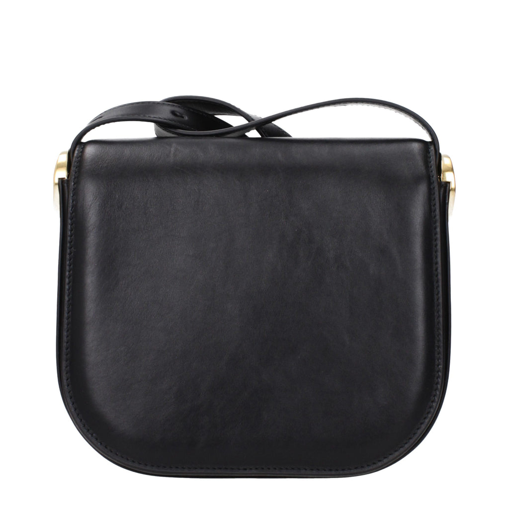 Jil Sander Schwarze Leder Umhängetasche