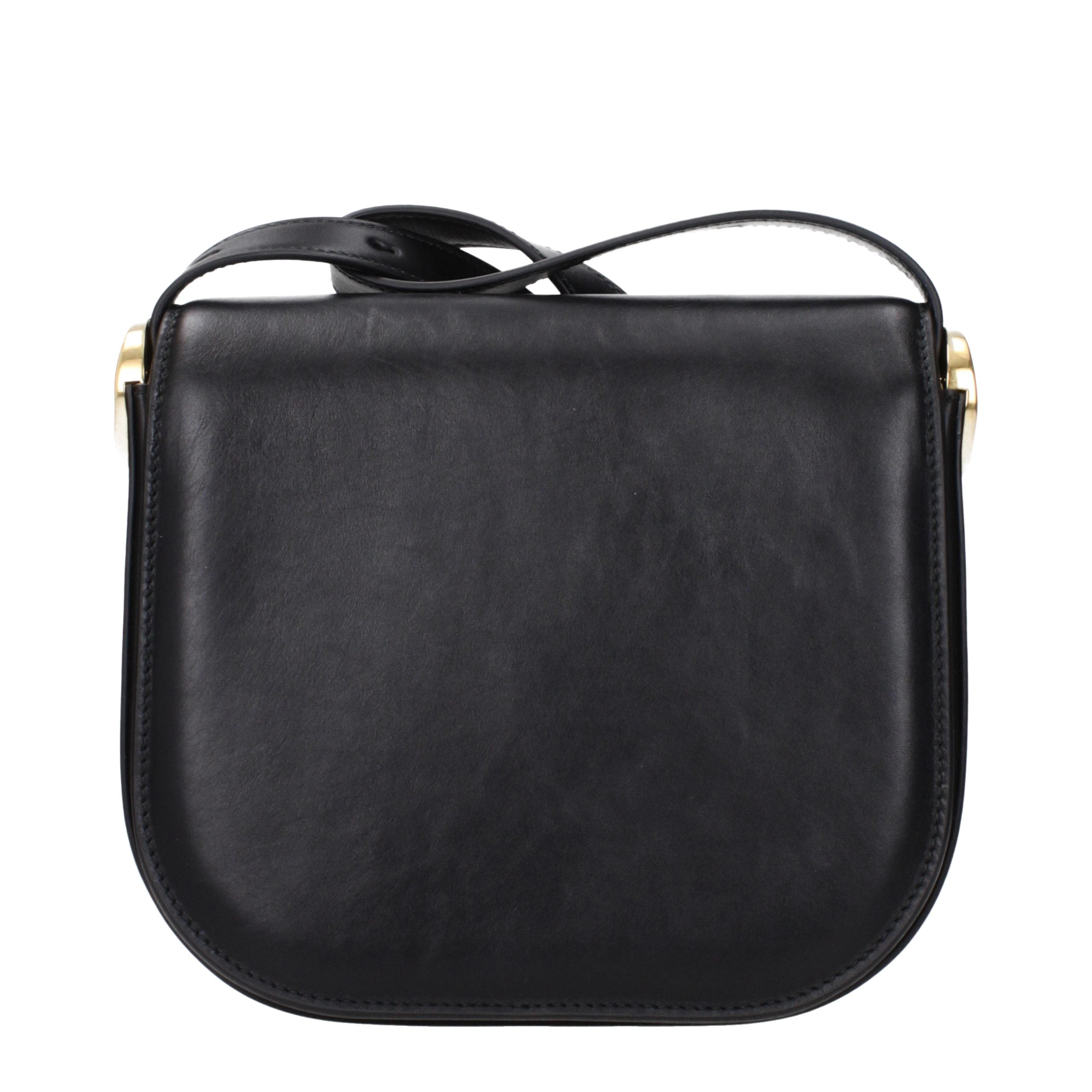 Jil Sander Schwarze Leder Umhängetasche
