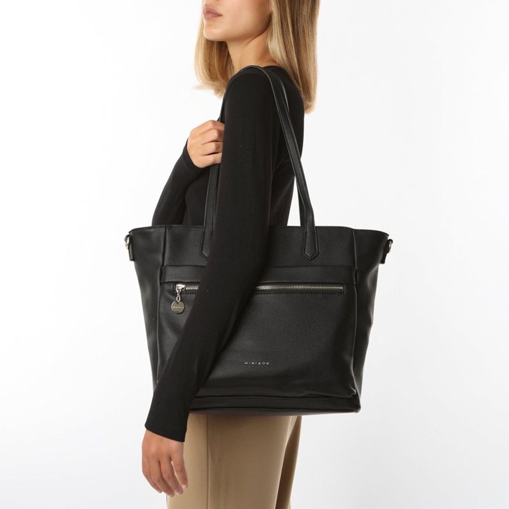 MIRIADE Schwarze Schultertasche aus Polyethylen