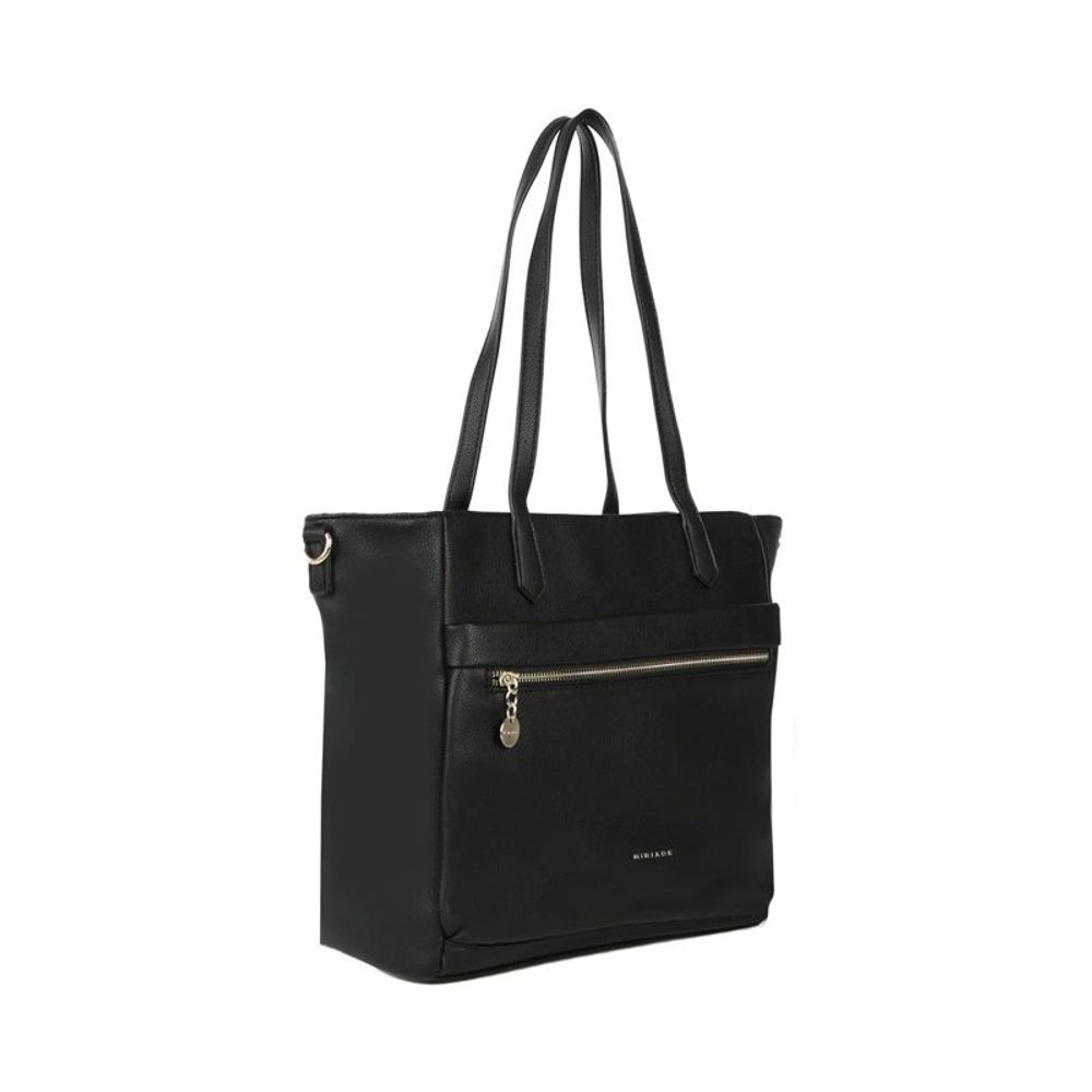 MIRIADE Schwarze Schultertasche aus Polyethylen
