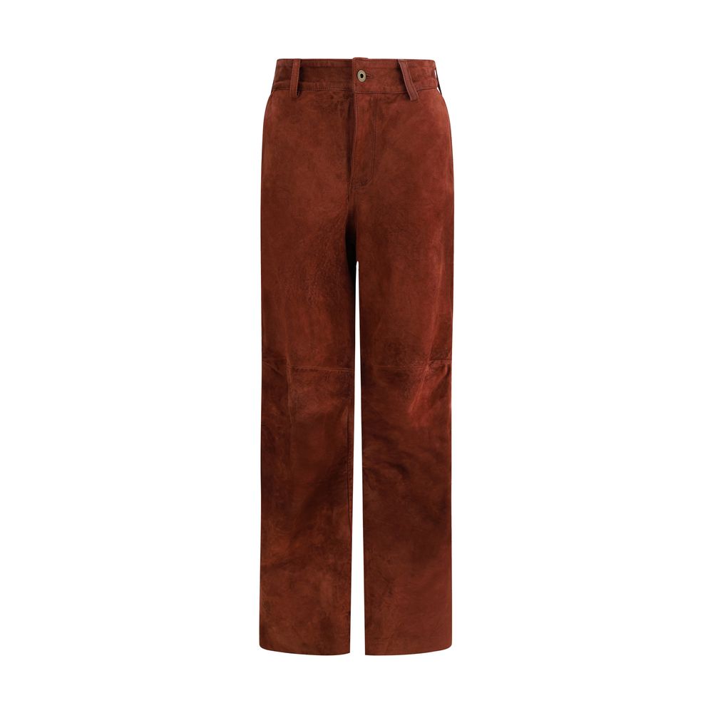 Salvatore Santoro Bordeaux Leder Casual Hose