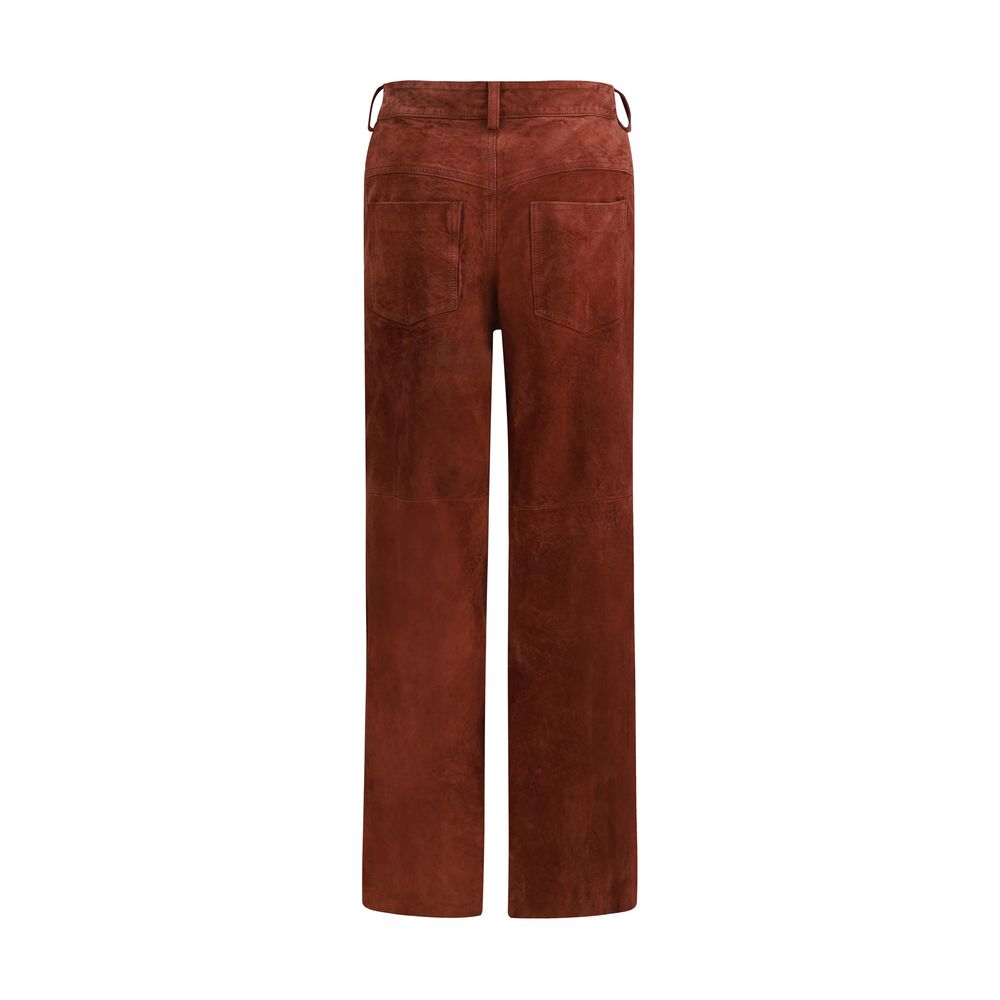 Salvatore Santoro Bordeaux Leder Casual Hose