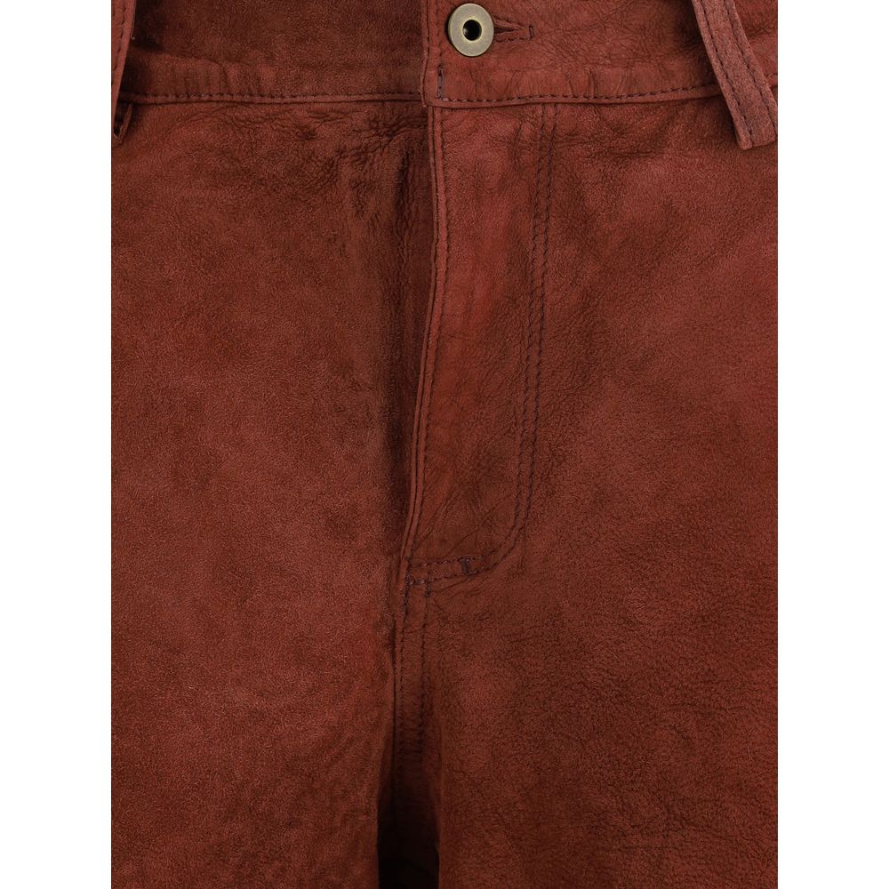 Salvatore Santoro Bordeaux Leder Casual Hose