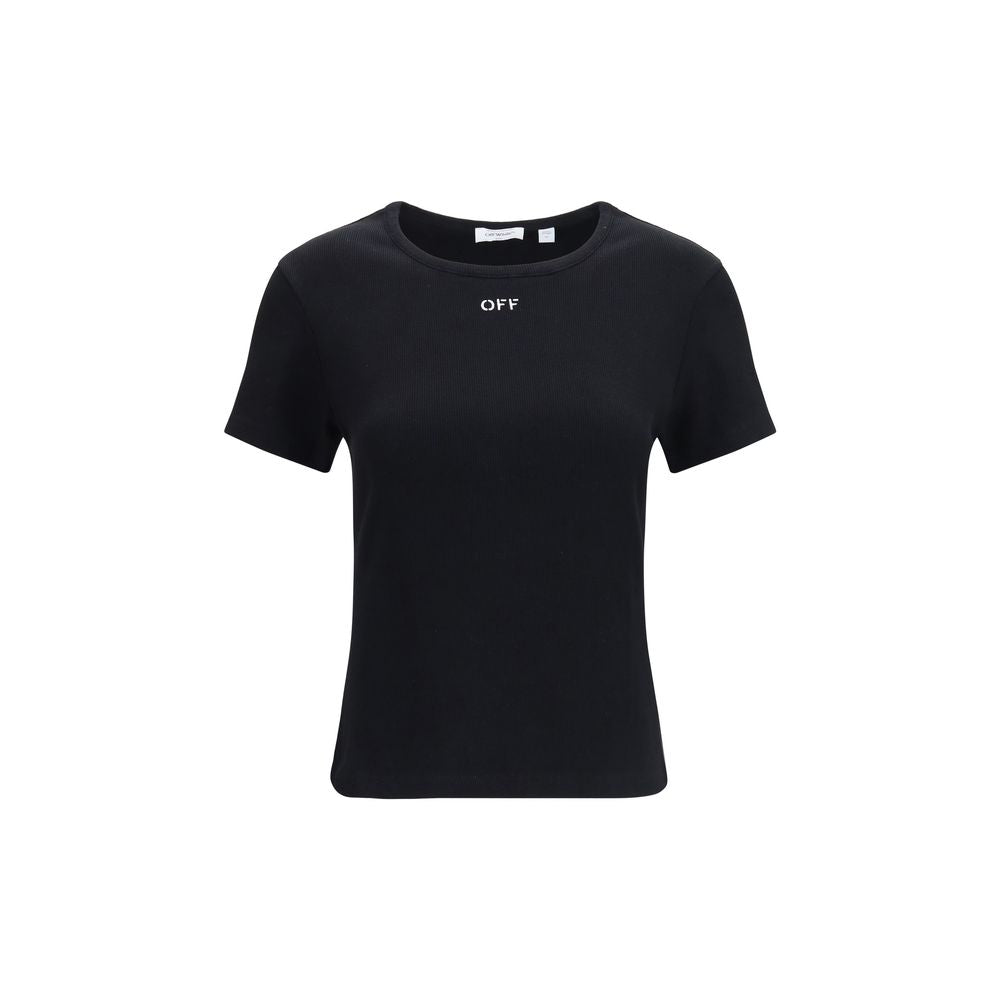 Off-White Schwarzes Baumwoll-T-Shirt