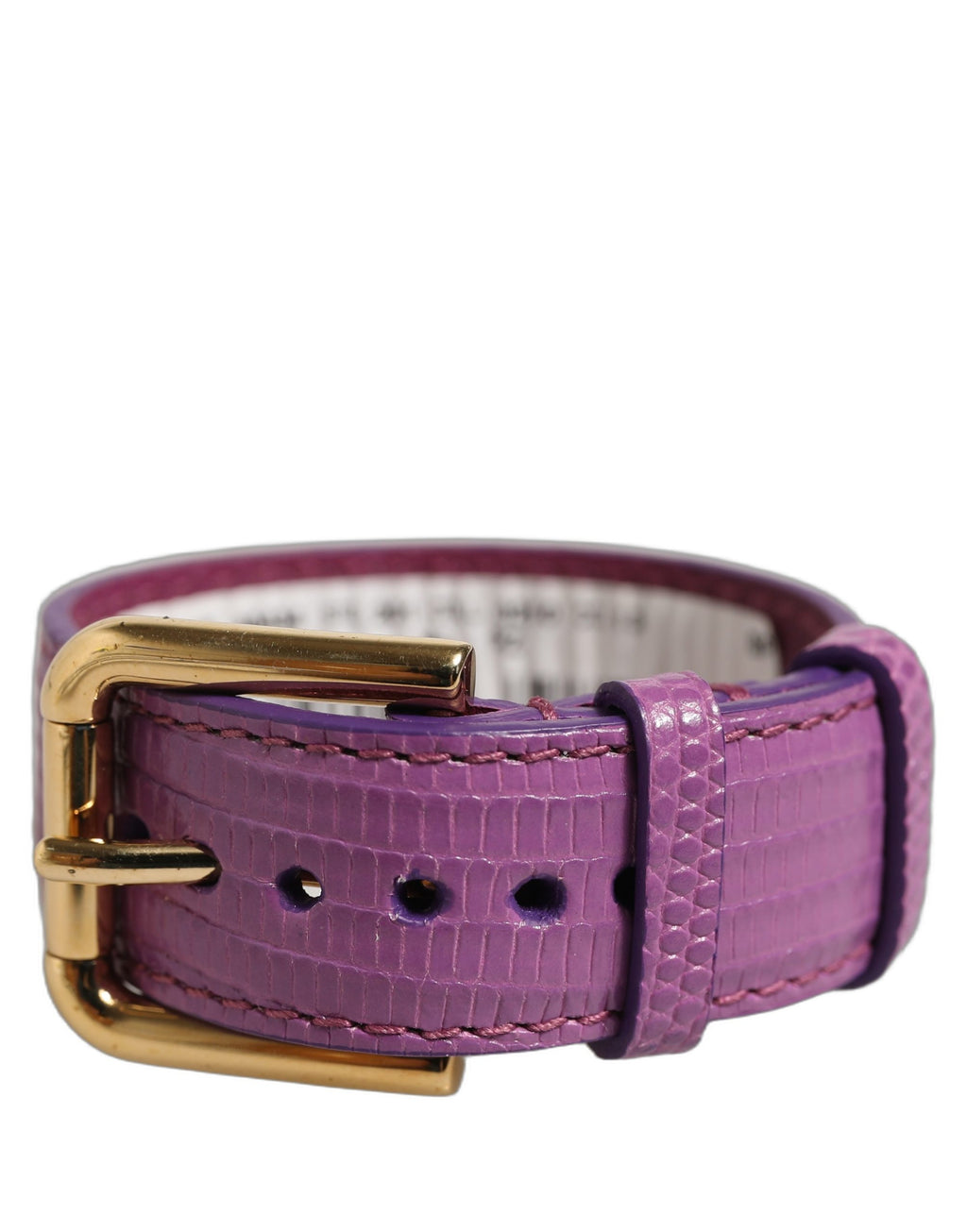 Dolce & Gabbana Lila Lederarmband mit Goldfarbener Schnalle