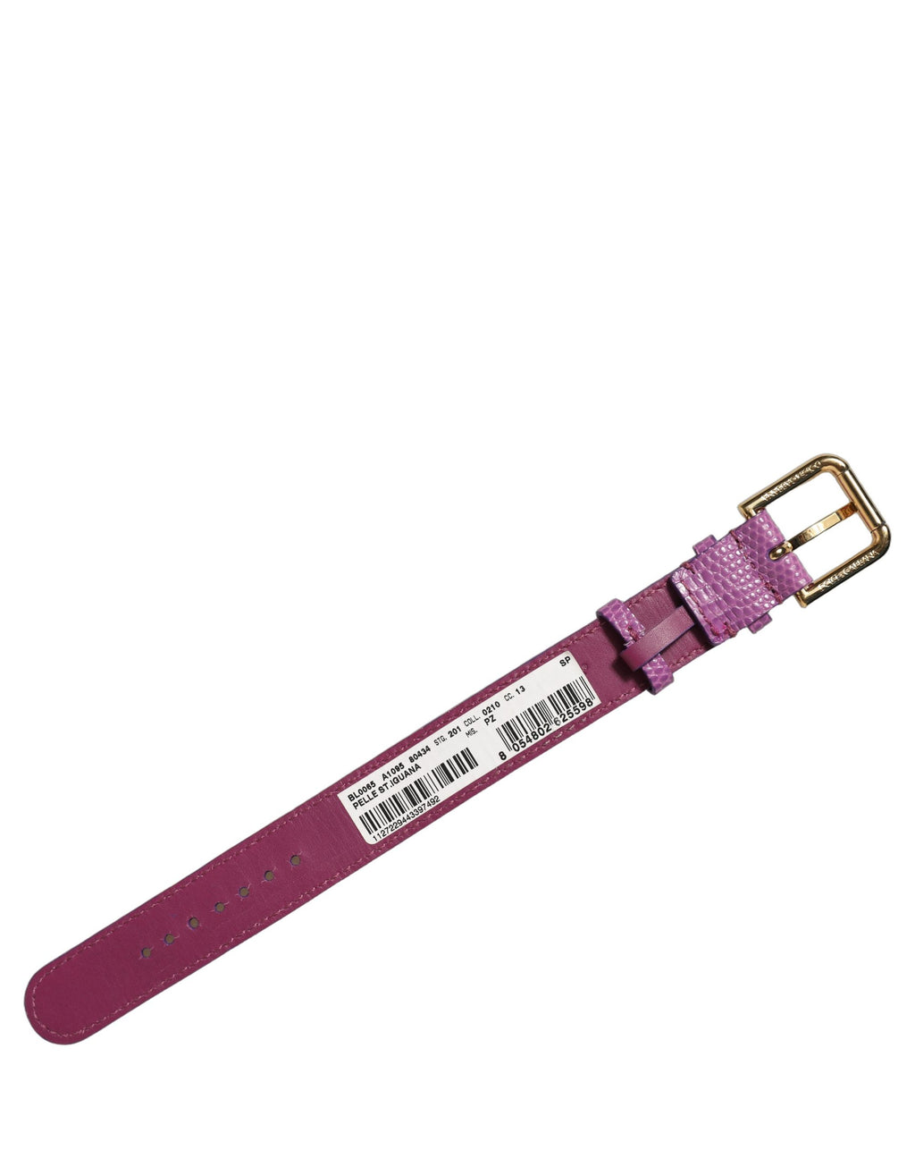 Dolce & Gabbana Lila Lederarmband mit Goldfarbener Schnalle