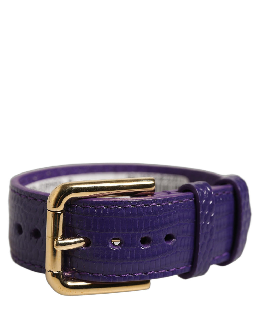 Dolce & Gabbana Violett Lederarmband mit goldener Schnalle