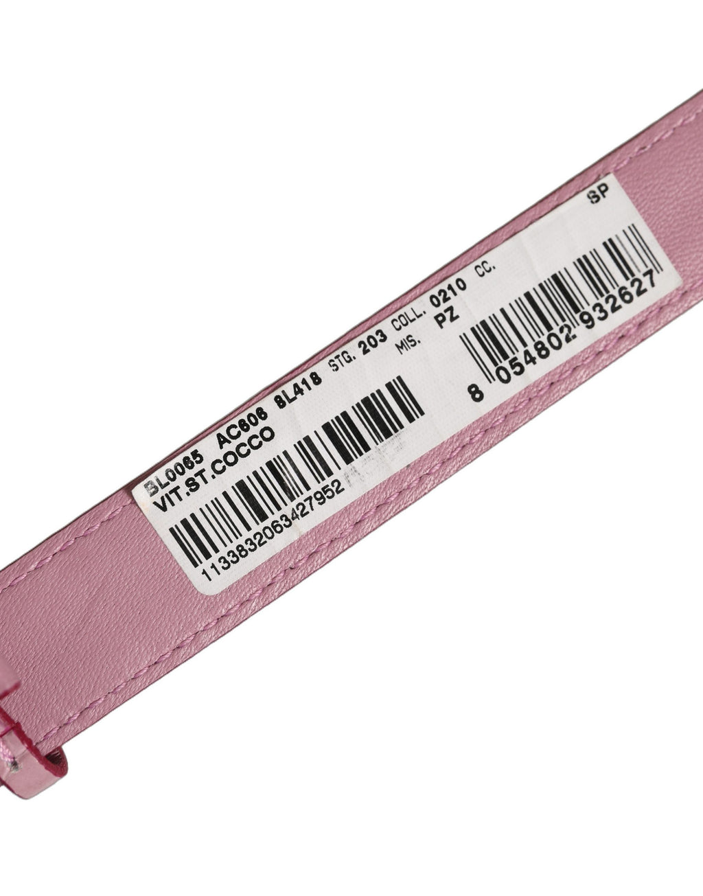 Dolce & Gabbana Armband aus rosafarbenem Leder mit Prägung und goldener Schnalle